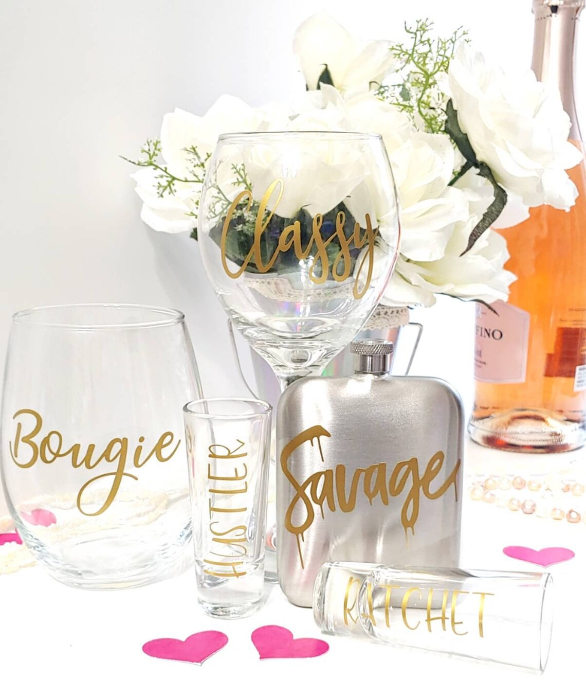 Classy, Bougie, Ratchet, Savage Drinkware Gift Set