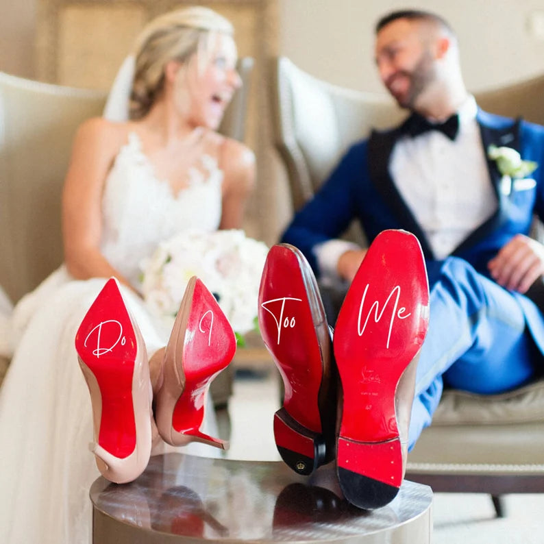 I Do, Me Too Wedding Shoe Decals